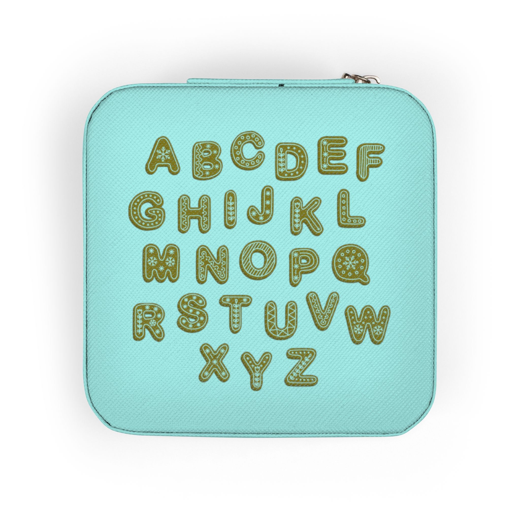 Alphabet Tile Jewelry Travel Case | Compact Square Organizer