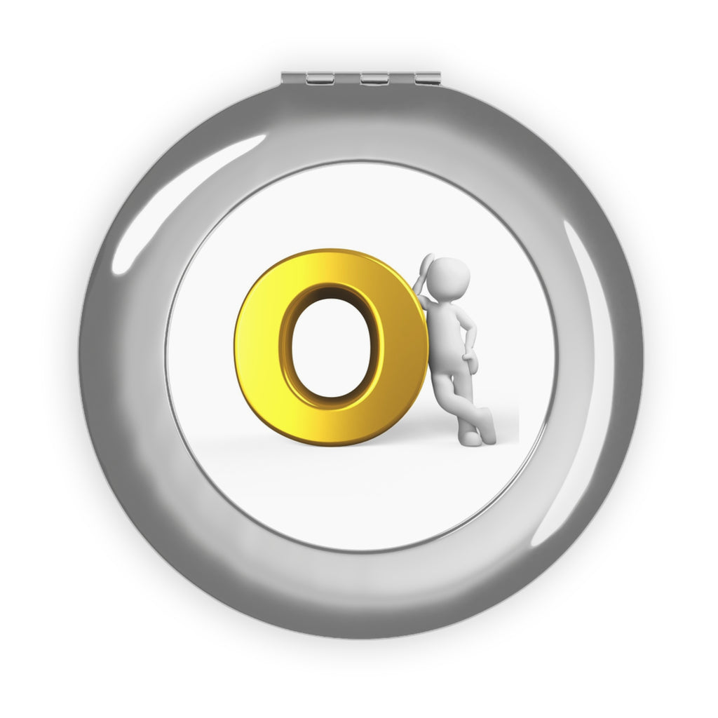 Gold Letter O Illustration Compact Travel Mirror | Round Pocket Mirror