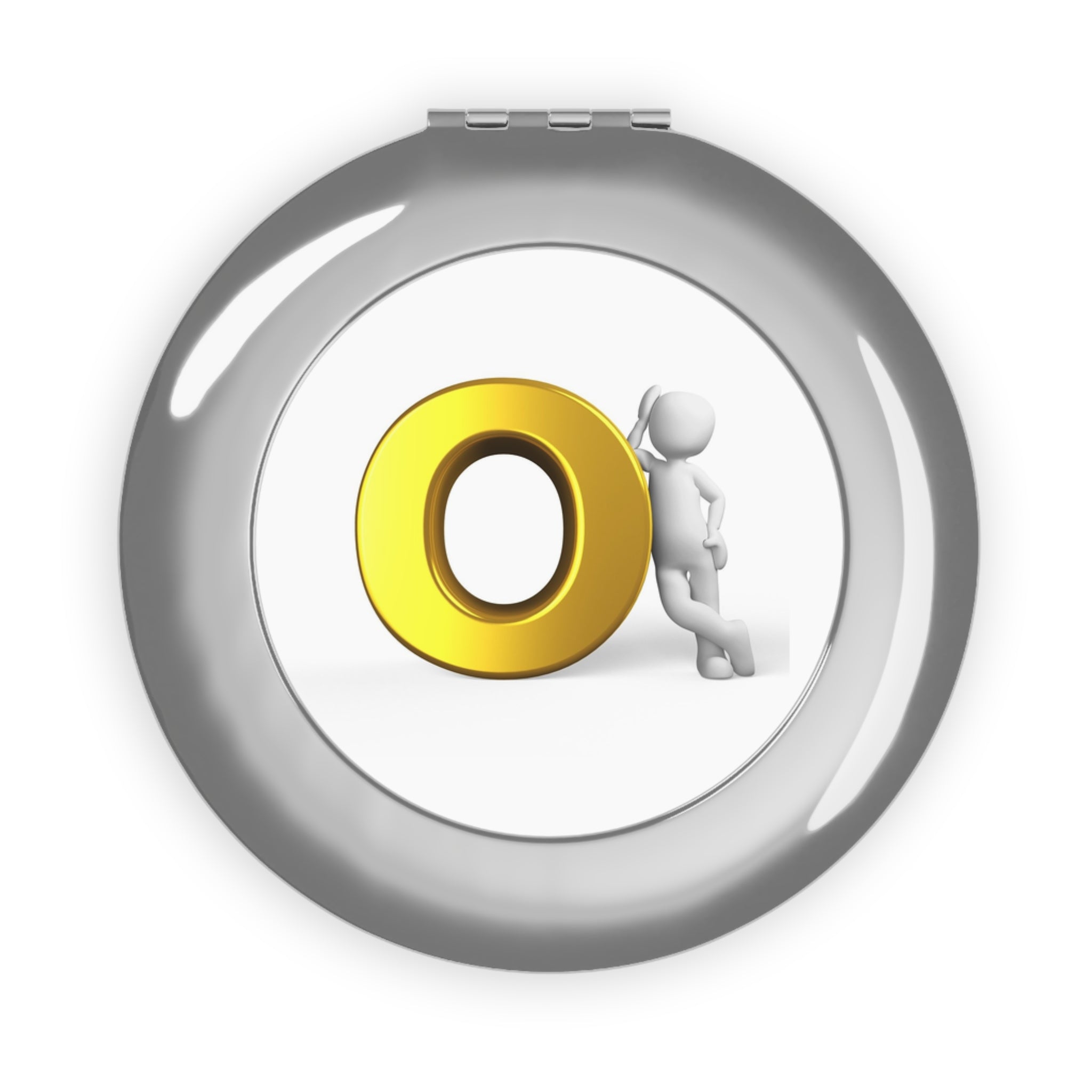 Gold Letter O Illustration Compact Travel Mirror | Round Pocket Mirror