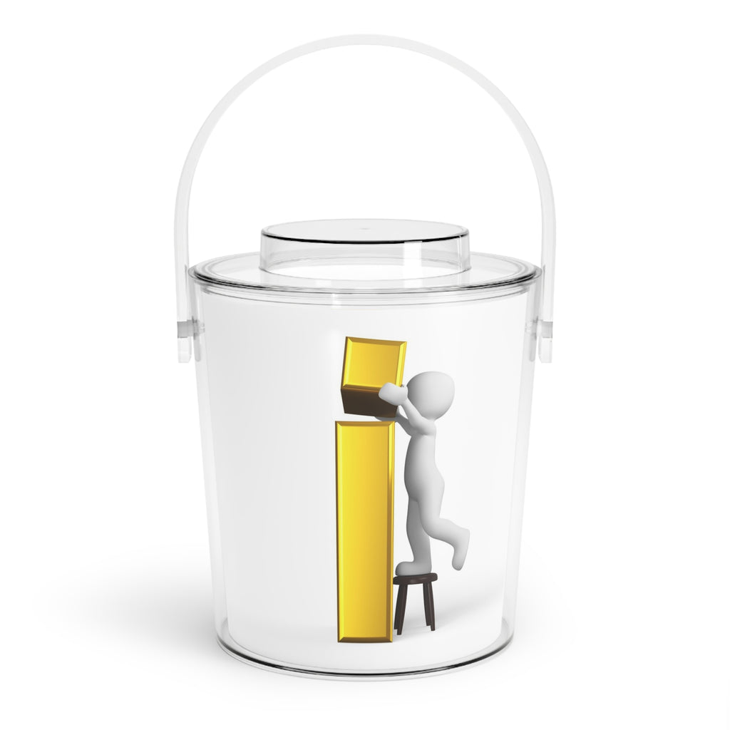 3D Stick Figure Gold Letter I Ice Bucket
