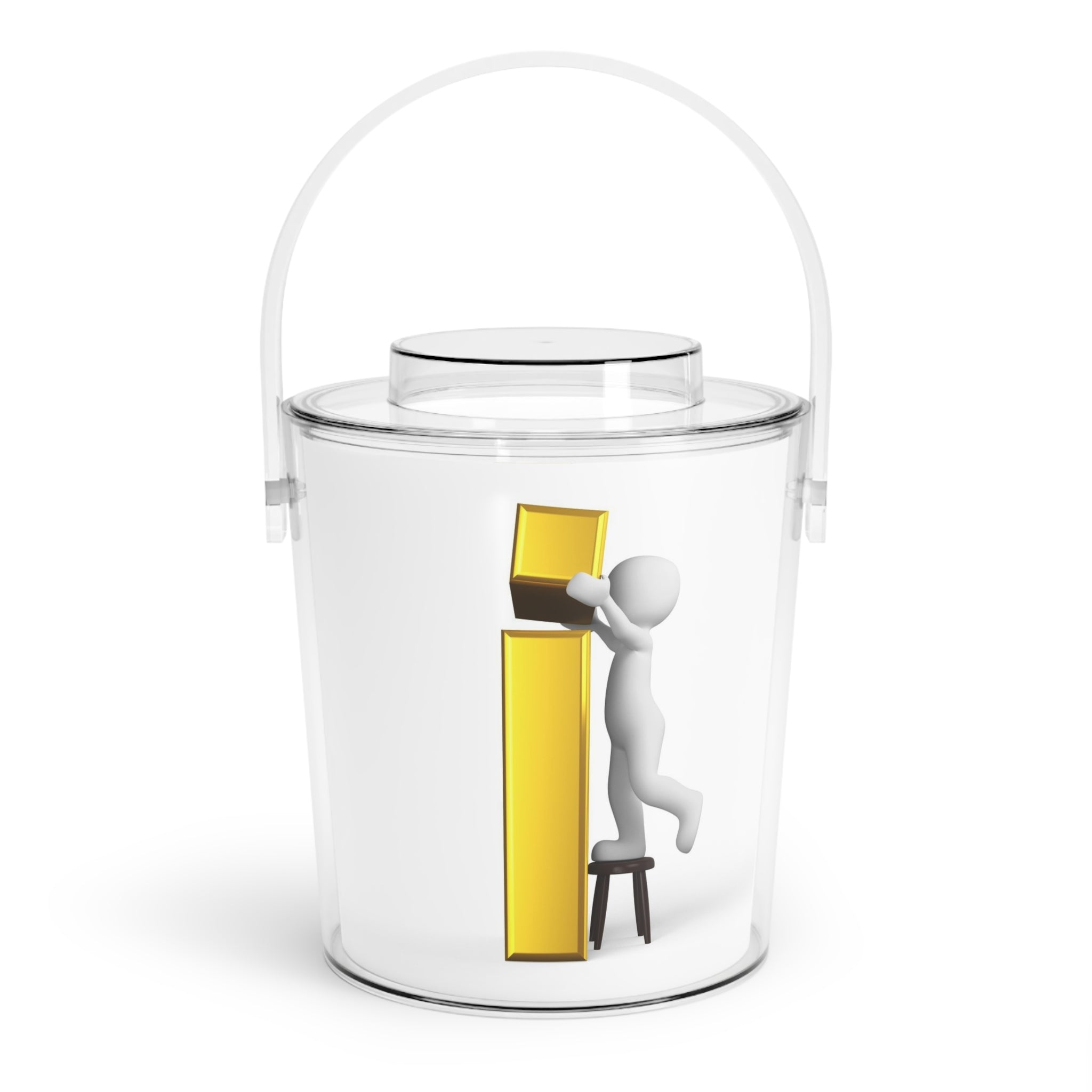 3D Stick Figure Gold Letter I Ice Bucket