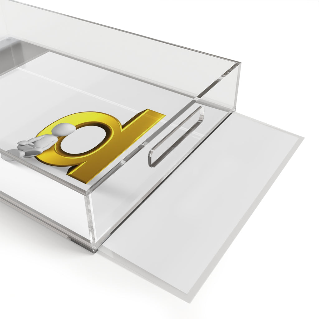 Gold Letter D Illustration Acrylic Serving Tray | Monogram Decor