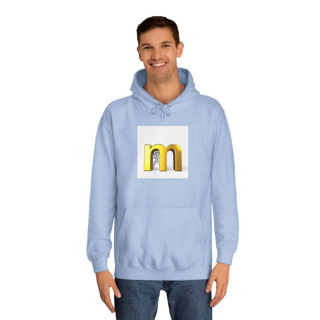 Gold 3D Letter M Hoodie | Minimal Initial Logo