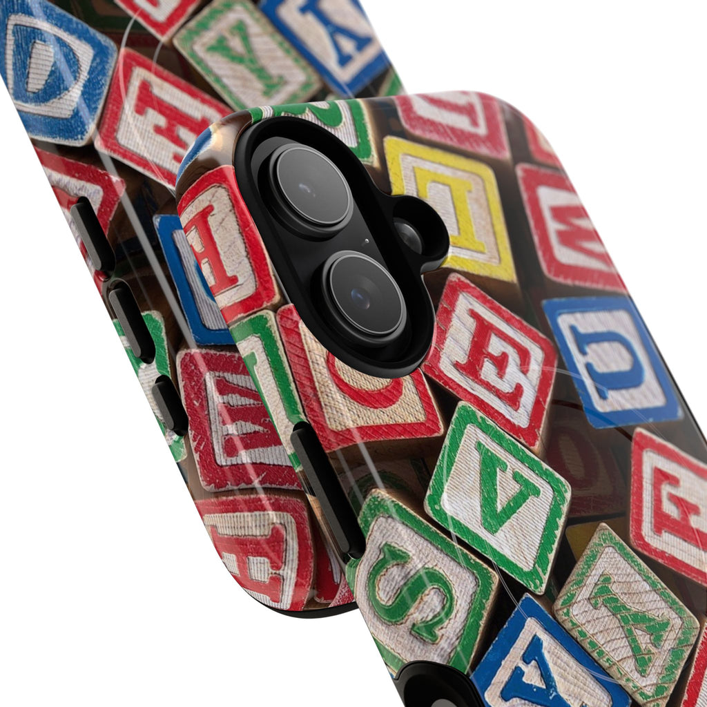 Vintage Alphabet Blocks Phone Case | Tough Magnetic Case