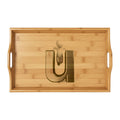 Engraved Letter U Bamboo Serving Tray | Monogram Initial Tray