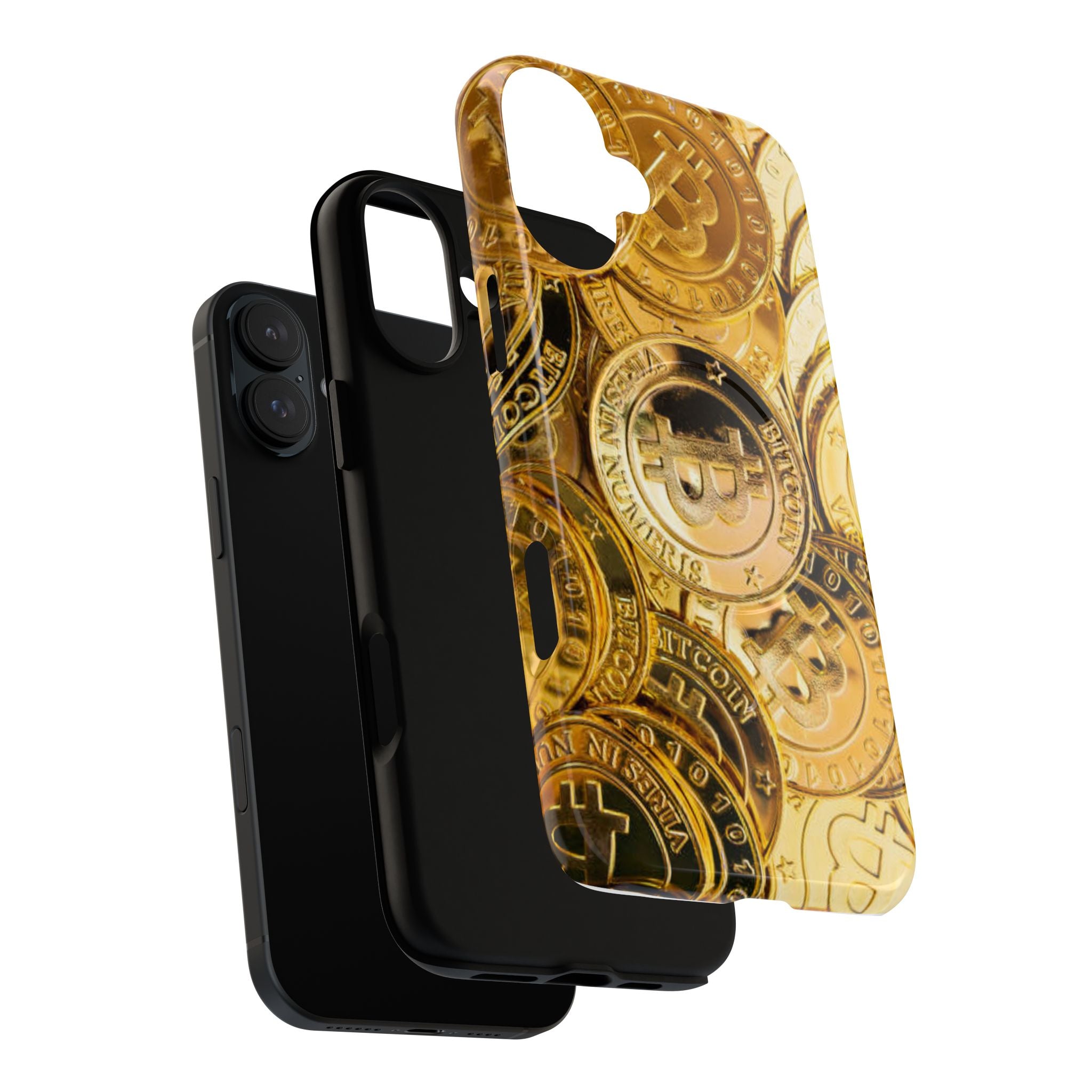 Gold Bitcoin Coins Phone Case | Tough Magnetic Case