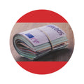Stack of Euro Banknotes Round Rug | Money Photo Accent Rug