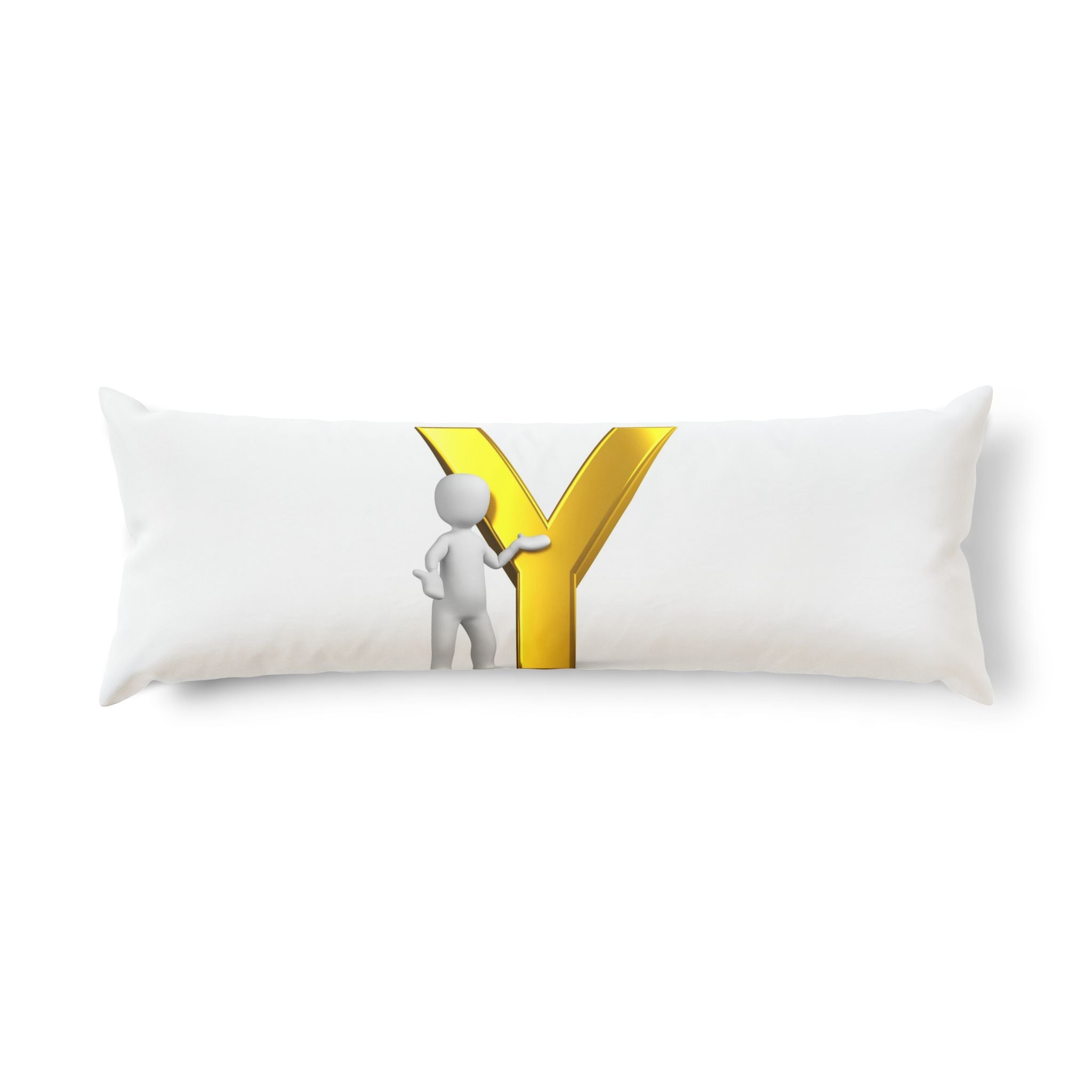 Gold Letter Y Graphic Body Pillow | Monogram Initial Accent