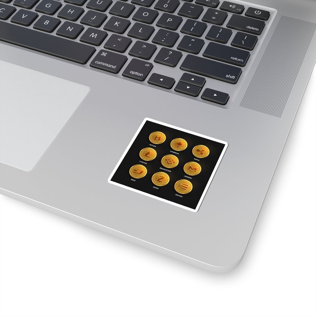 Cryptocurrency Coin Icons Kiss-Cut Stickers