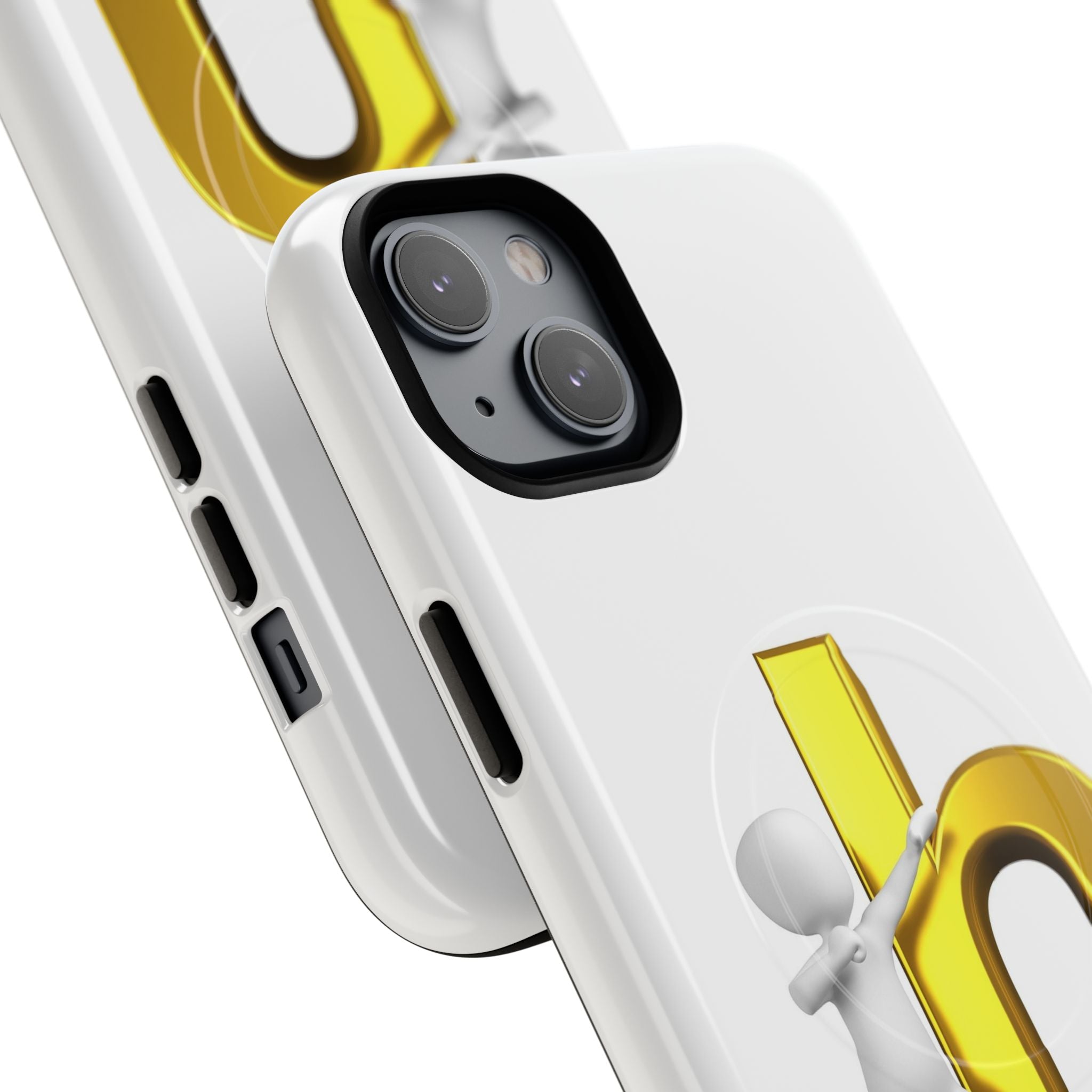 3D Person Pushing Gold Letter h Phone Case | Tough Magnetic Case