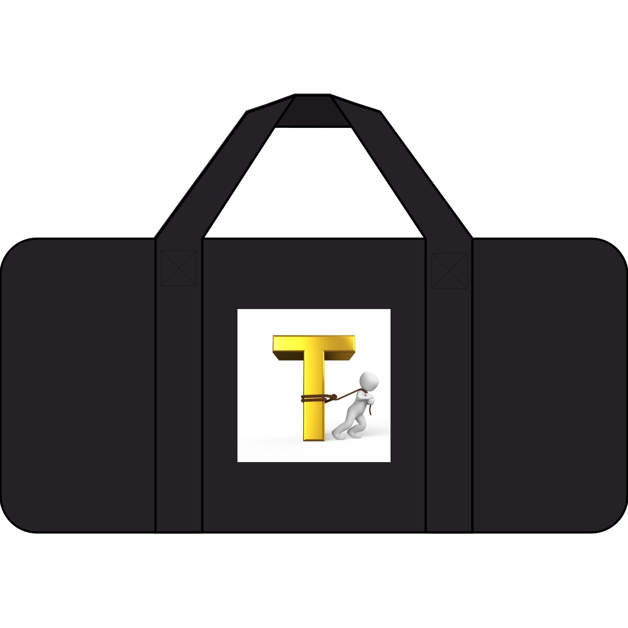 Gold Letter T Character Duffle Bag | Checker Strap, Camo Option