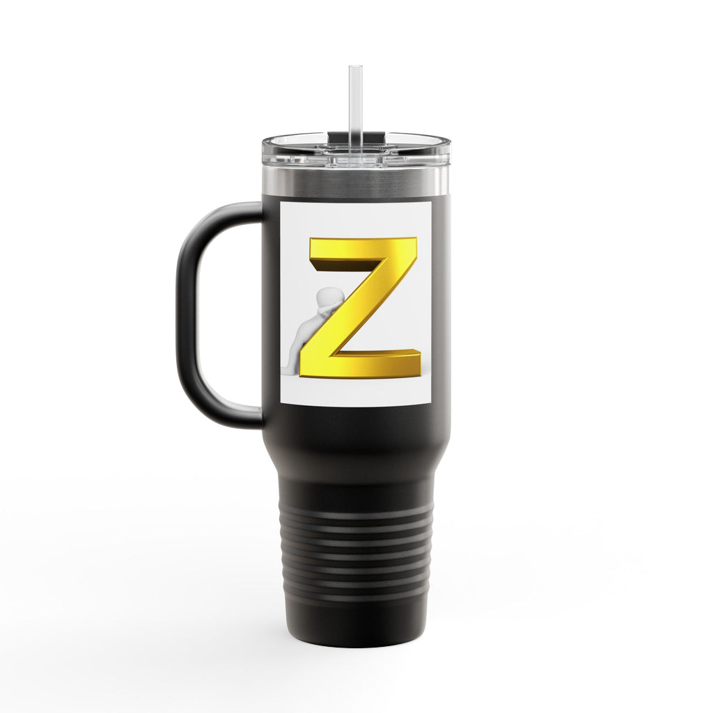 Gold 3D Letter Z Travel Mug | 40oz Insulated Tumbler