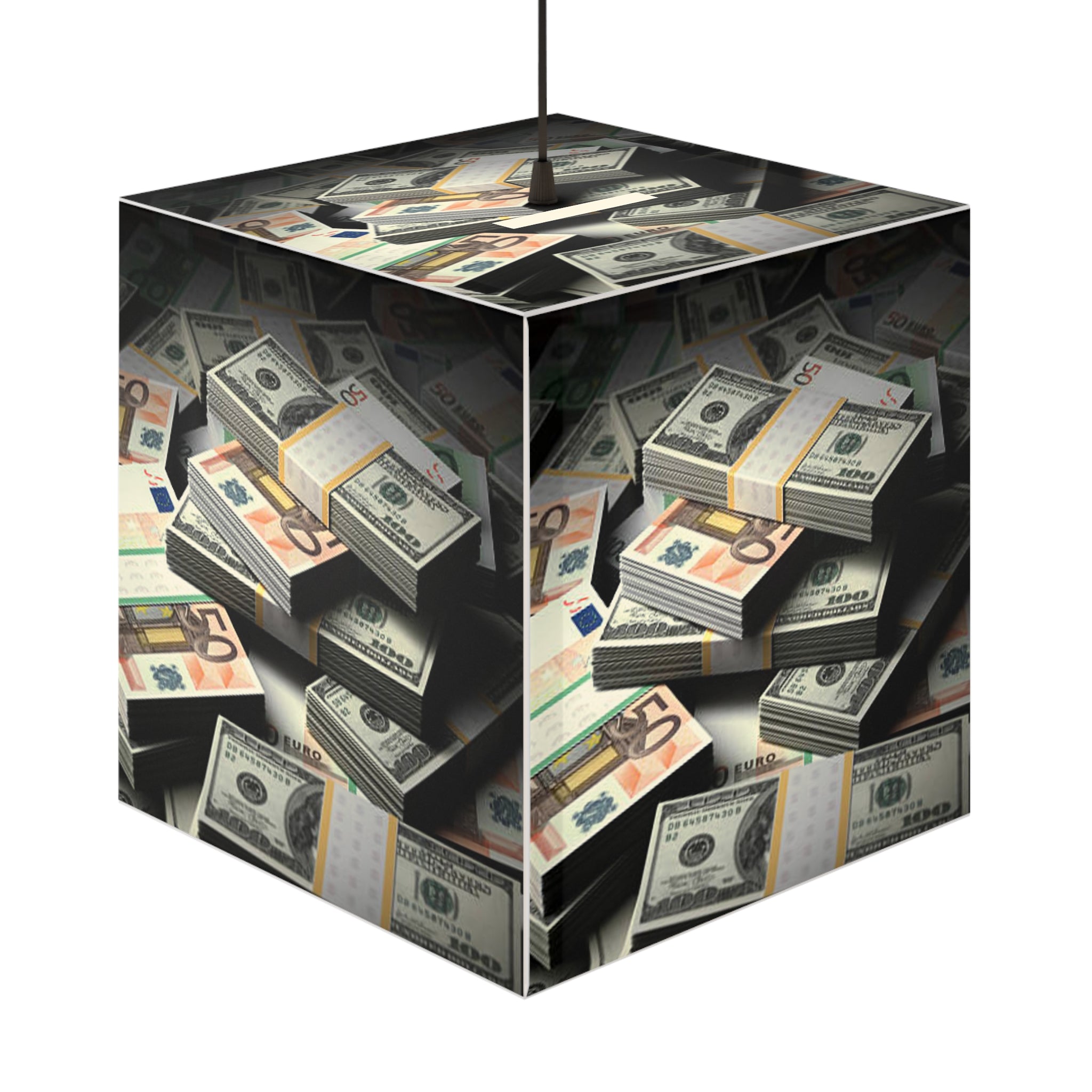 Stacks of Cash Light Cube Lamp | Money Pattern Hanging Light
