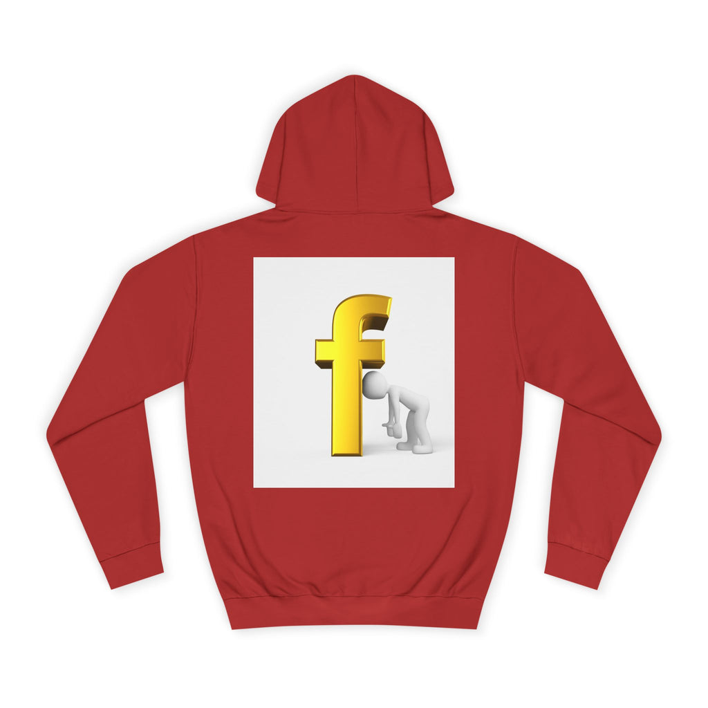 Yellow 3D Letter F Kneeling Figure Hoodie | Typography Graphic