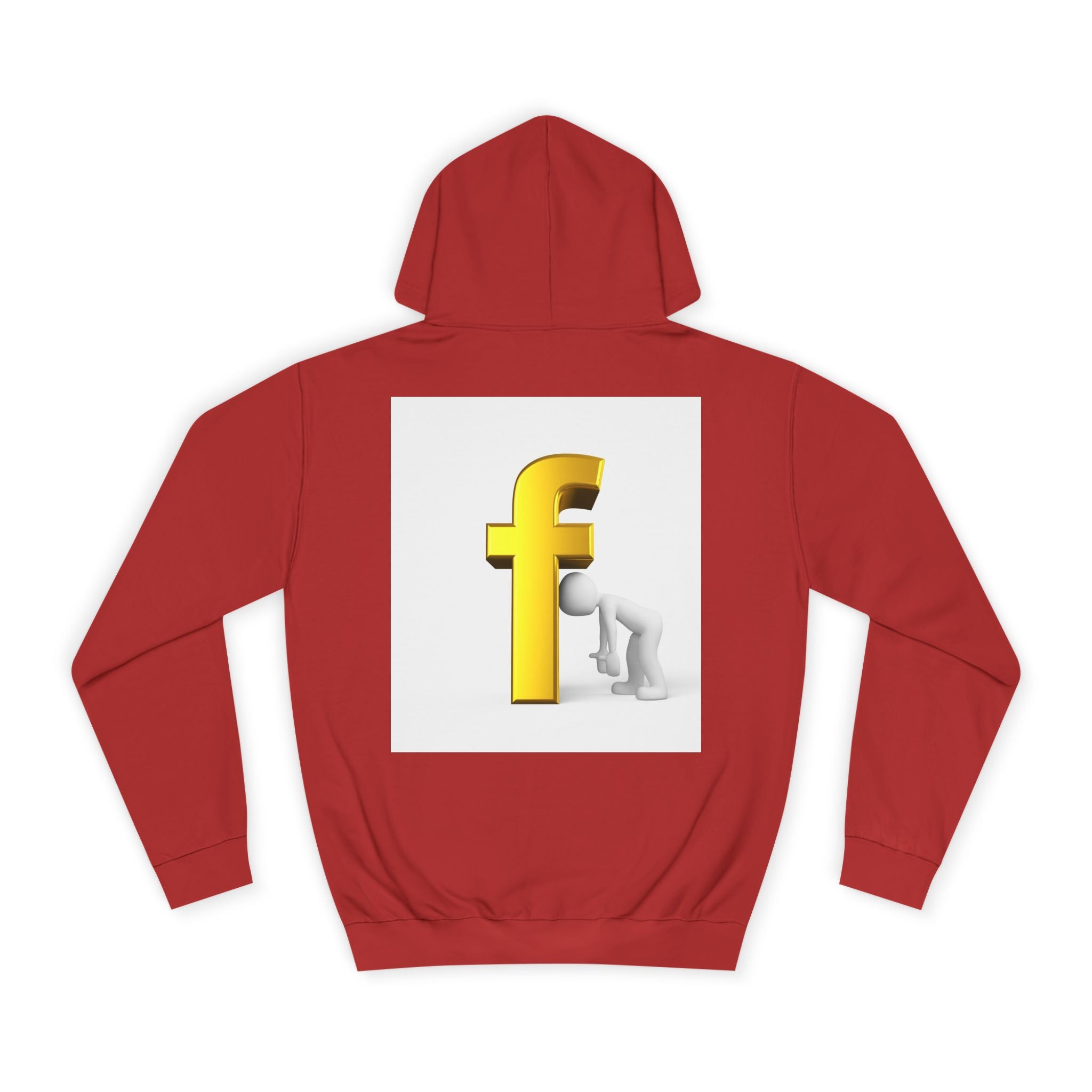 Yellow 3D Letter F Kneeling Figure Hoodie | Typography Graphic