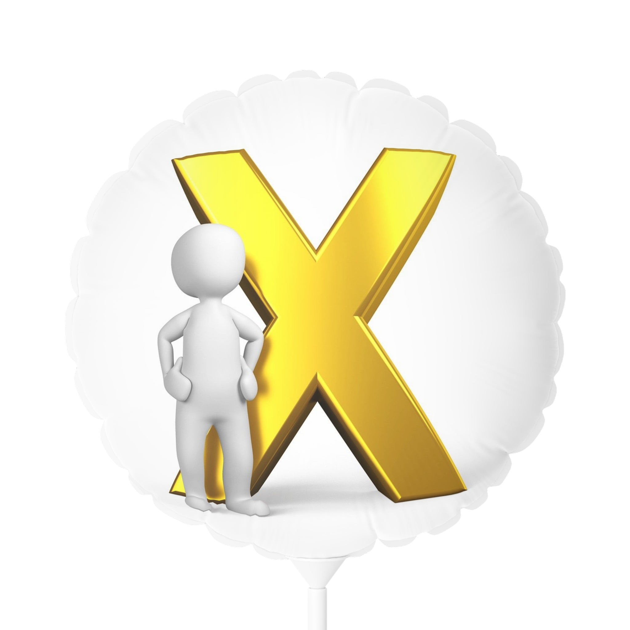 Gold Letter X Balloon round foil balloon