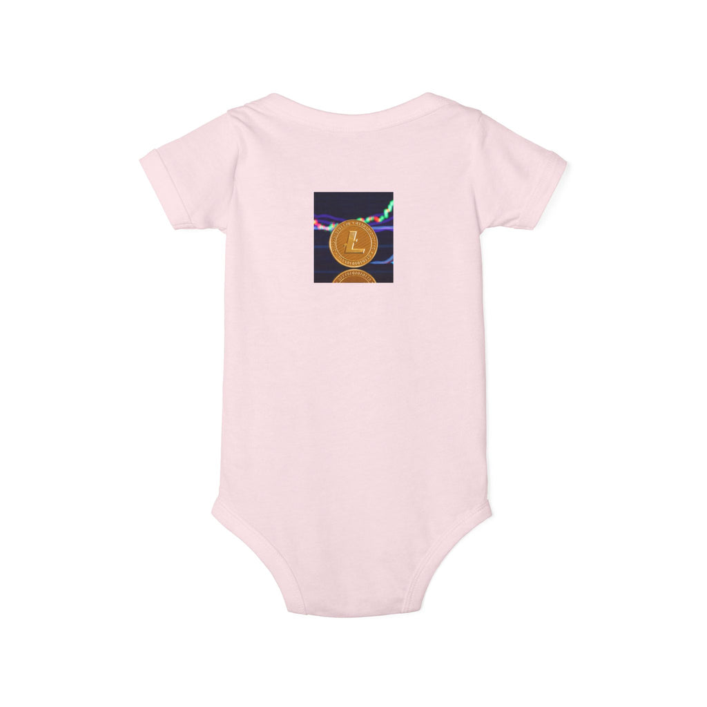 Litecoin Coin Graphic Infant Onesie | Cryptocurrency Baby Bodysuit