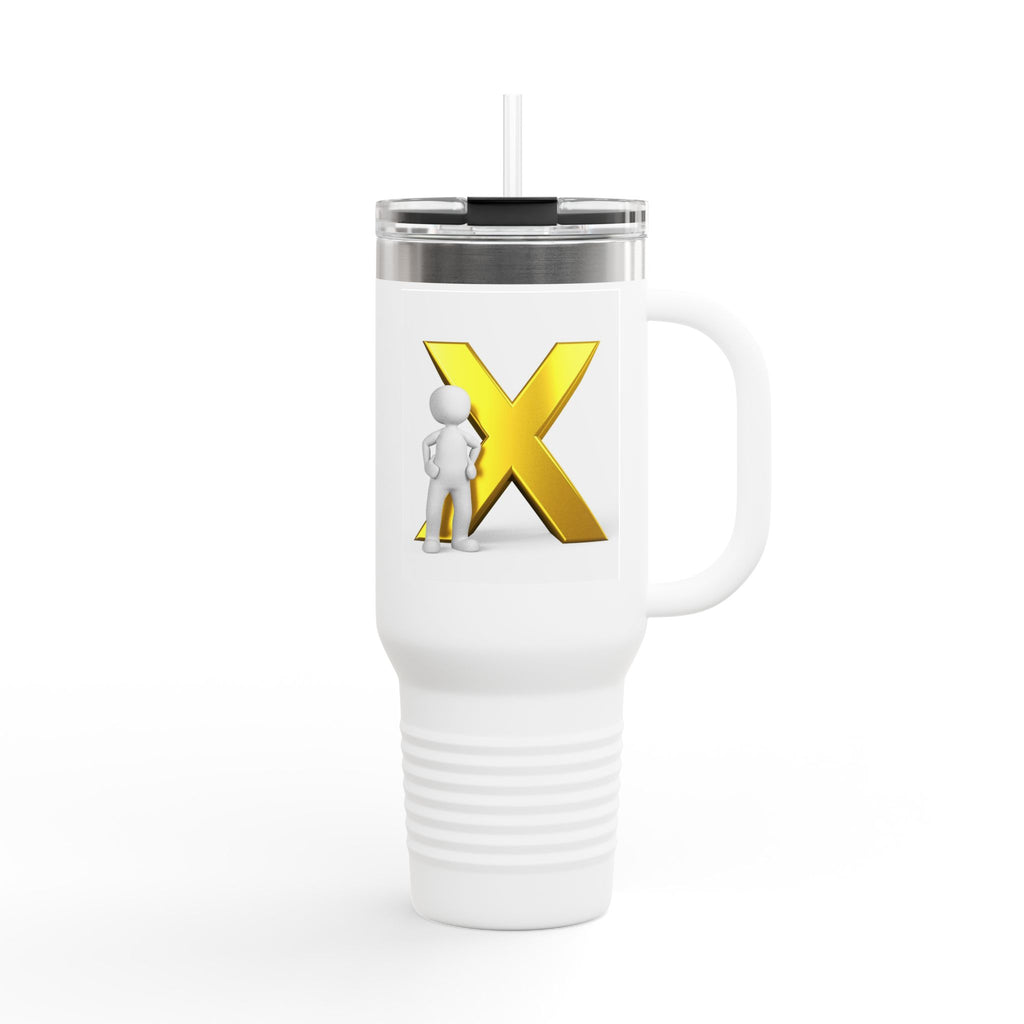 3D Person with Gold X Tumbler 40oz
