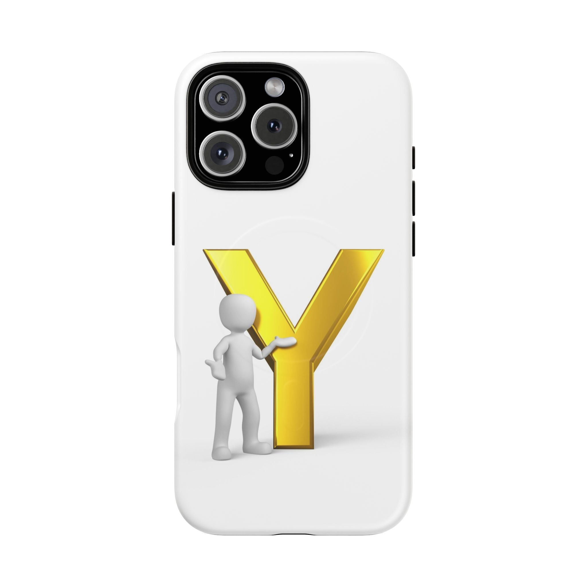 Coque de téléphone Lettre Y Or | Coque magnétique iPhone Monogramme