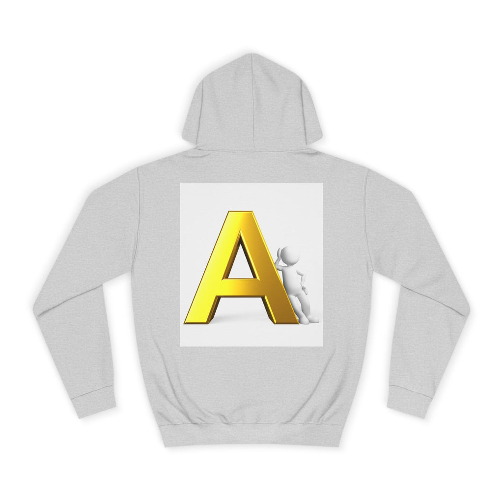 Gold 3D Letter A Hoodie | Monogram Initial A sweatshirt