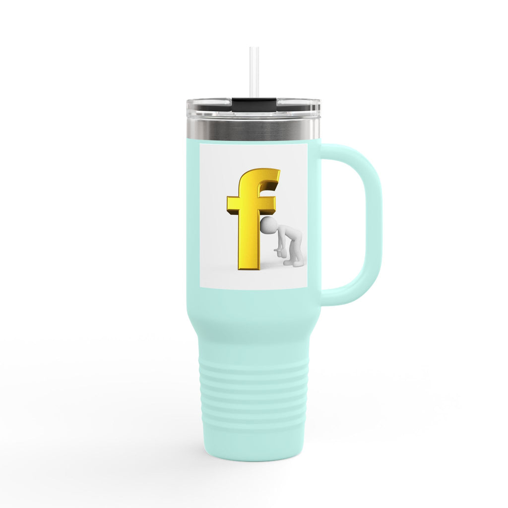 3D Letter F Graphic Travel Mug | 40oz Insulated Tumbler
