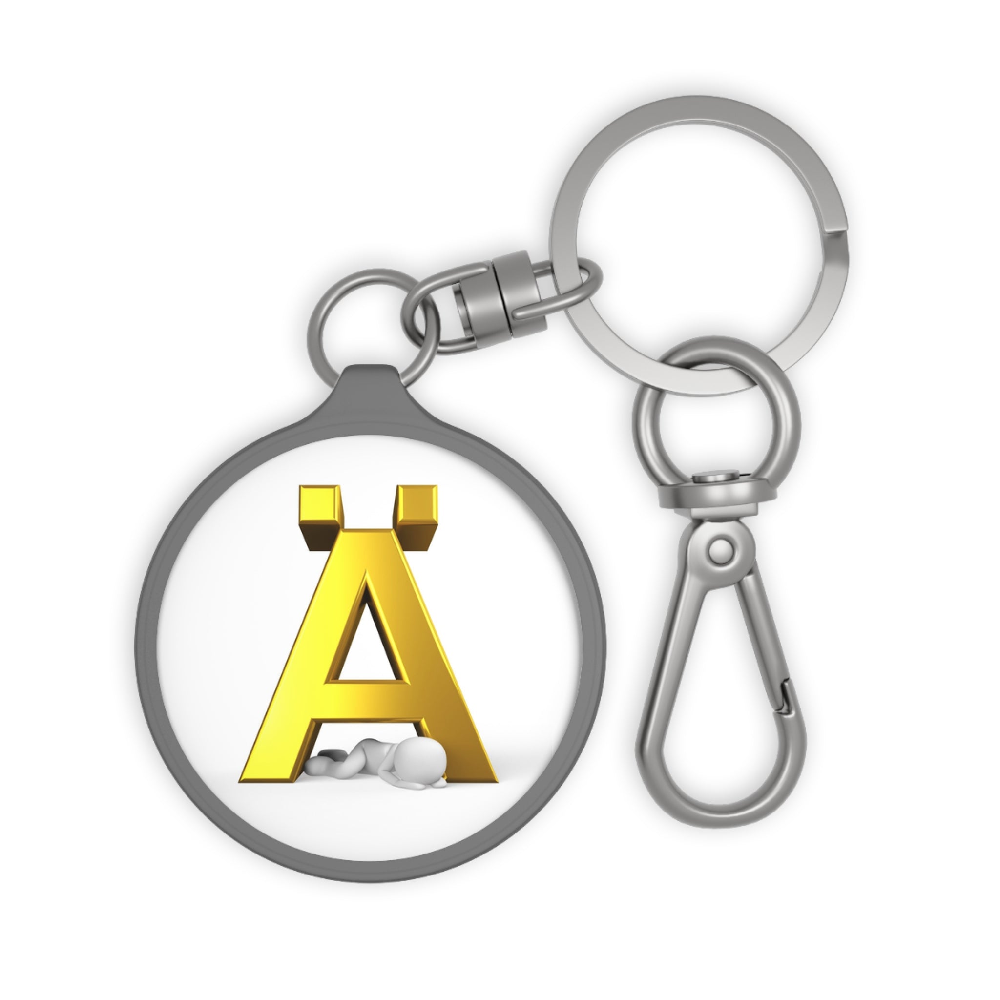 Gold Letter Ä Initial Keyring Tag | Monogram Keychain