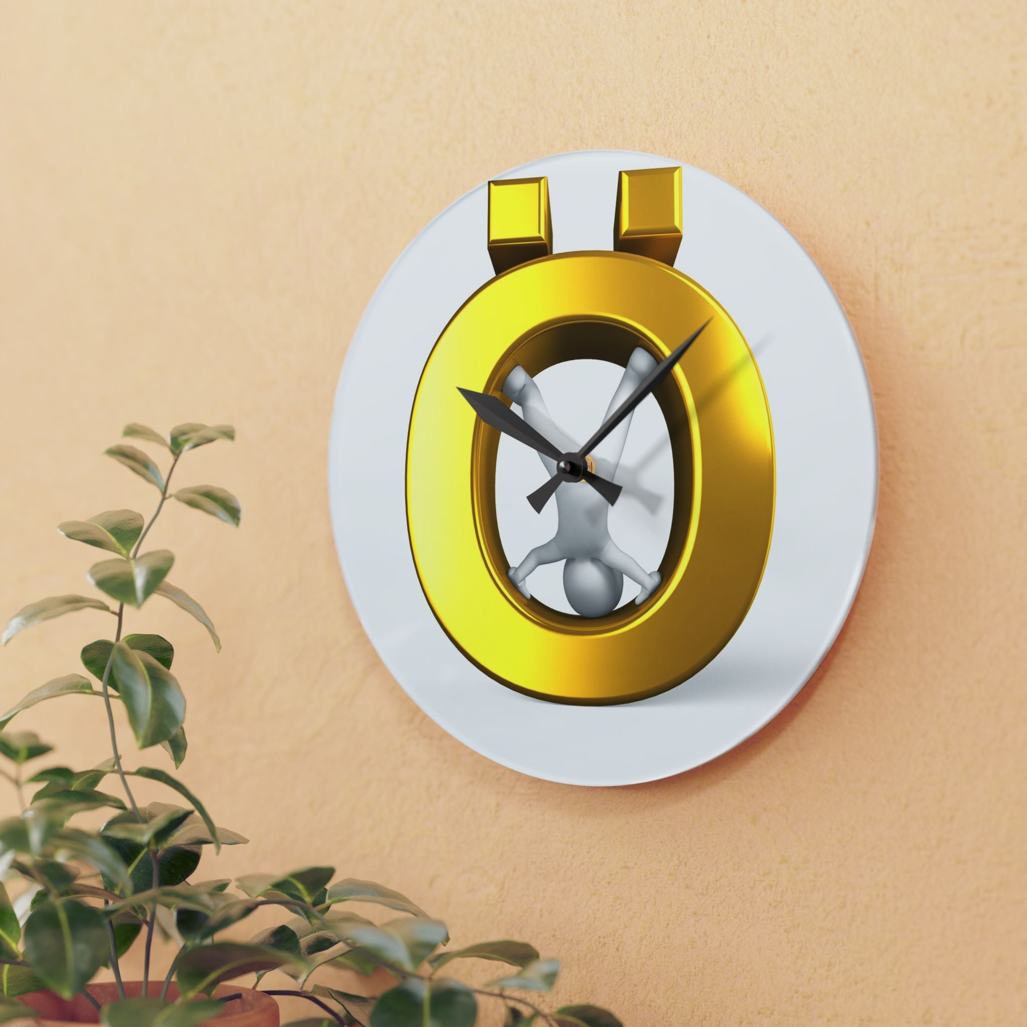 Gold Letter Ö Clock Acrylic Wall Clock | Modern Currency Decor