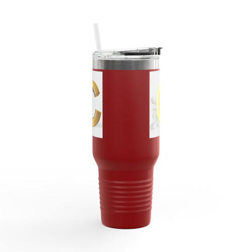 Mug de voyage initial en forme de lettre C dorée en 3D | Gobelet isotherme de 40 oz