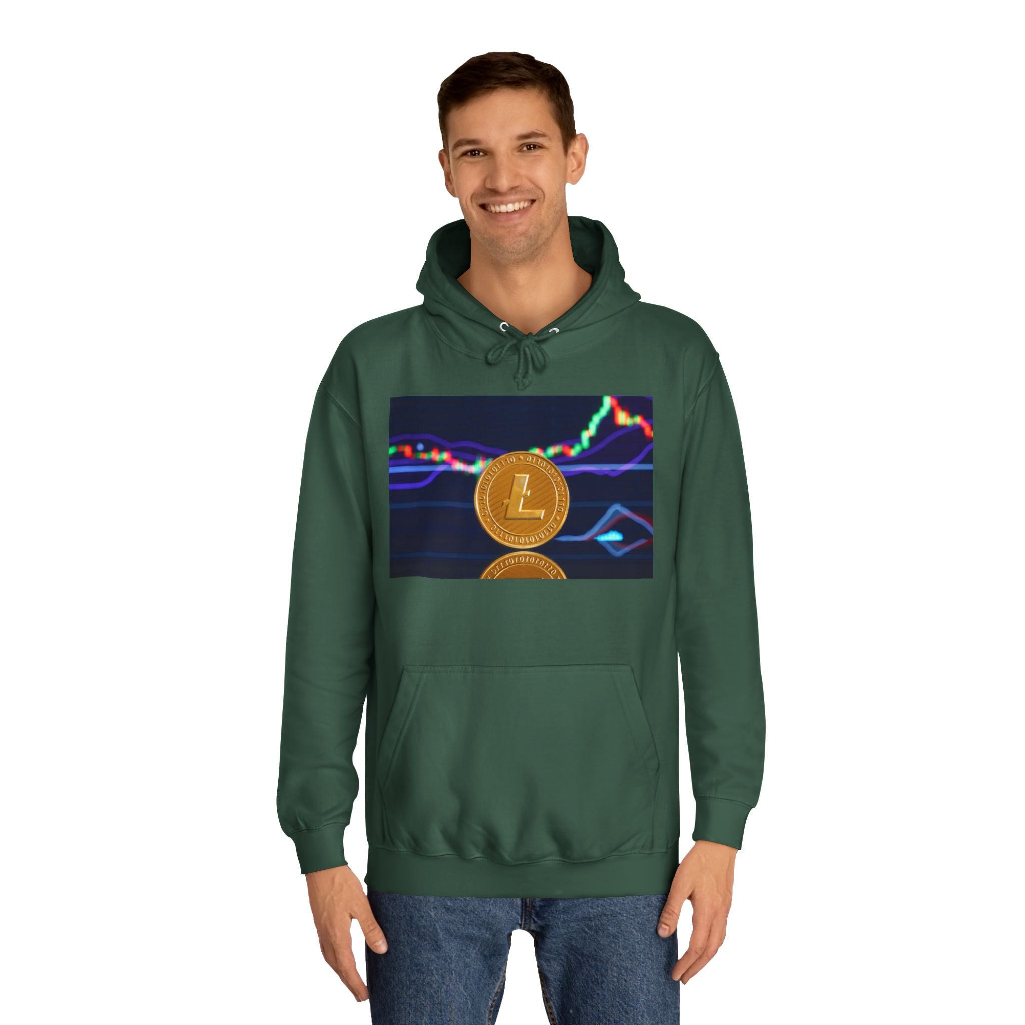 Litecoin Coin Graphic Hoodie | Crypto Chart Design, Digital Currency Apparel