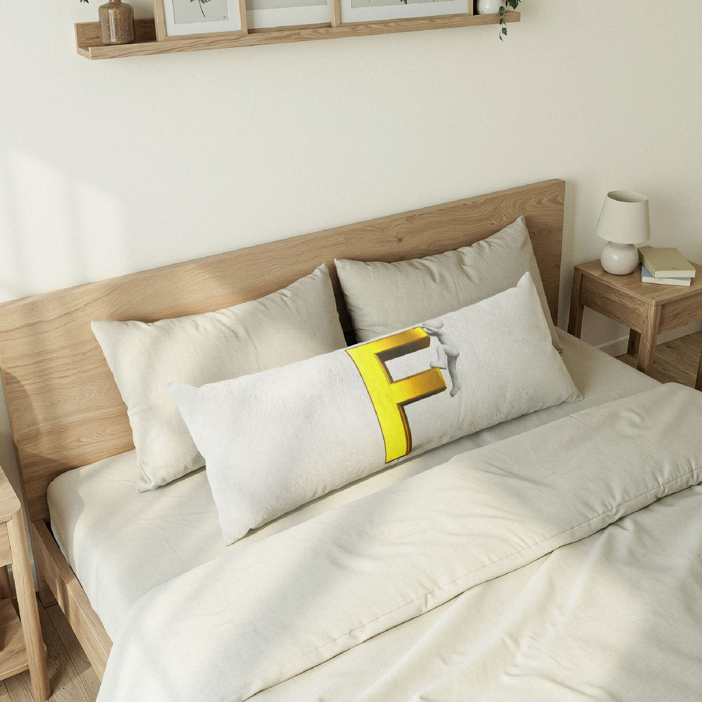3D Letter F Climber Body Pillow | Monogram Initial Accent