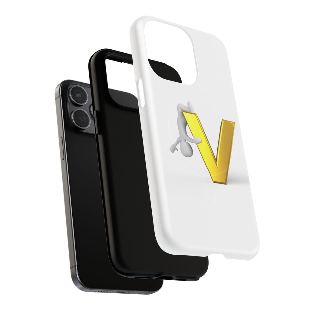 3D Yellow V Letter Phone Case Tough Magnetic Case | Monogram V iPhone Cover