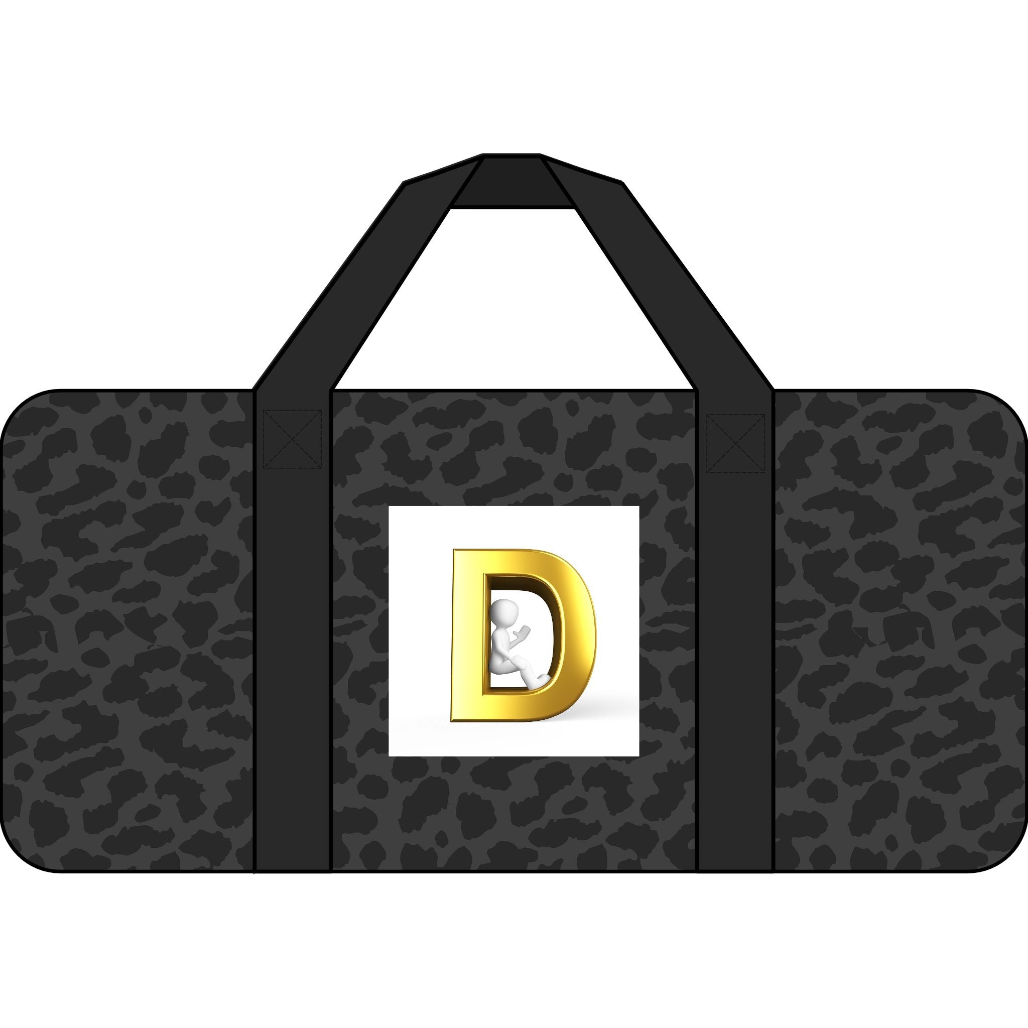 Gold Monogram D Logo Tripper Duffel Bag | Checkered or Camo Strap