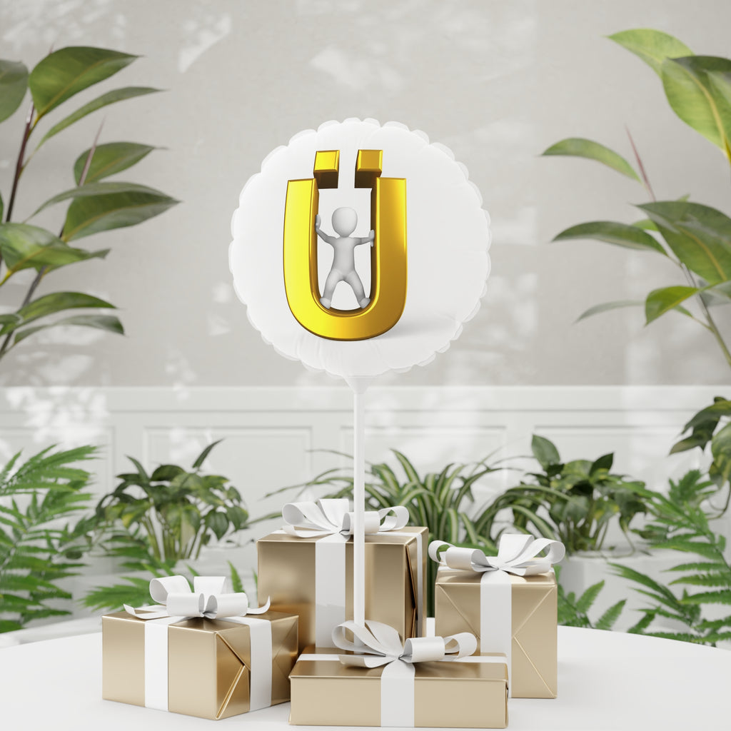 Gold Letter Ü with 3D Figure Balloon 11"