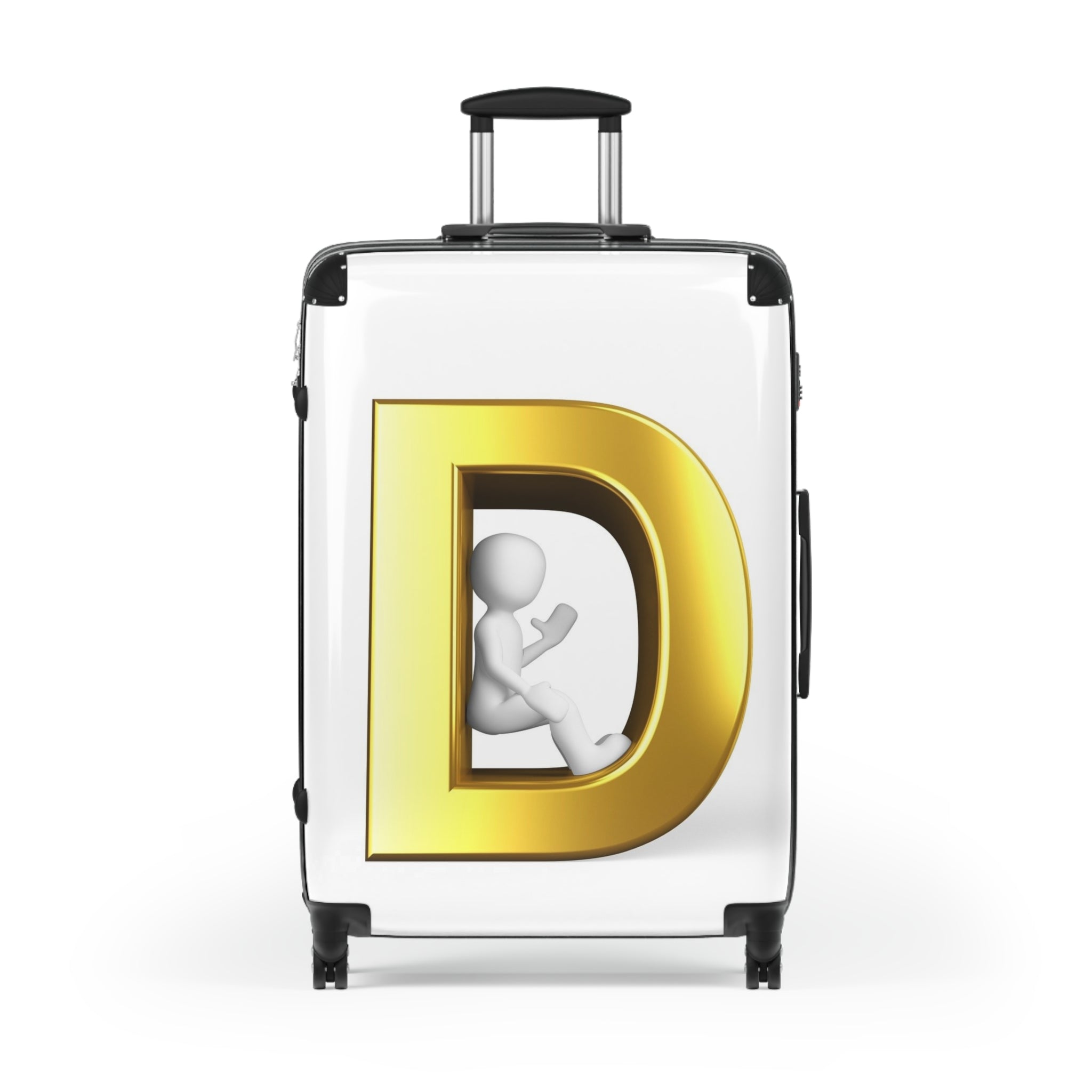 Valise Monogramme Lettre D Or | Housse de Bagage Initiale Personnalisée