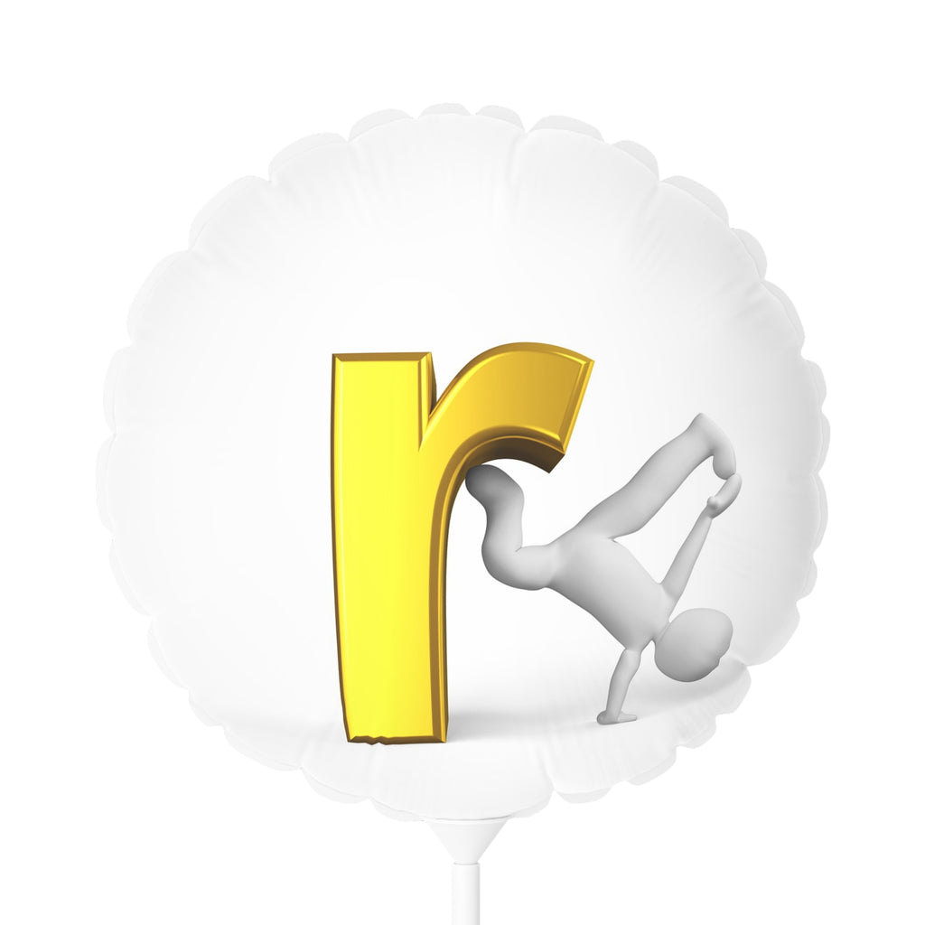 Yellow Letter R acrobat design Balloon