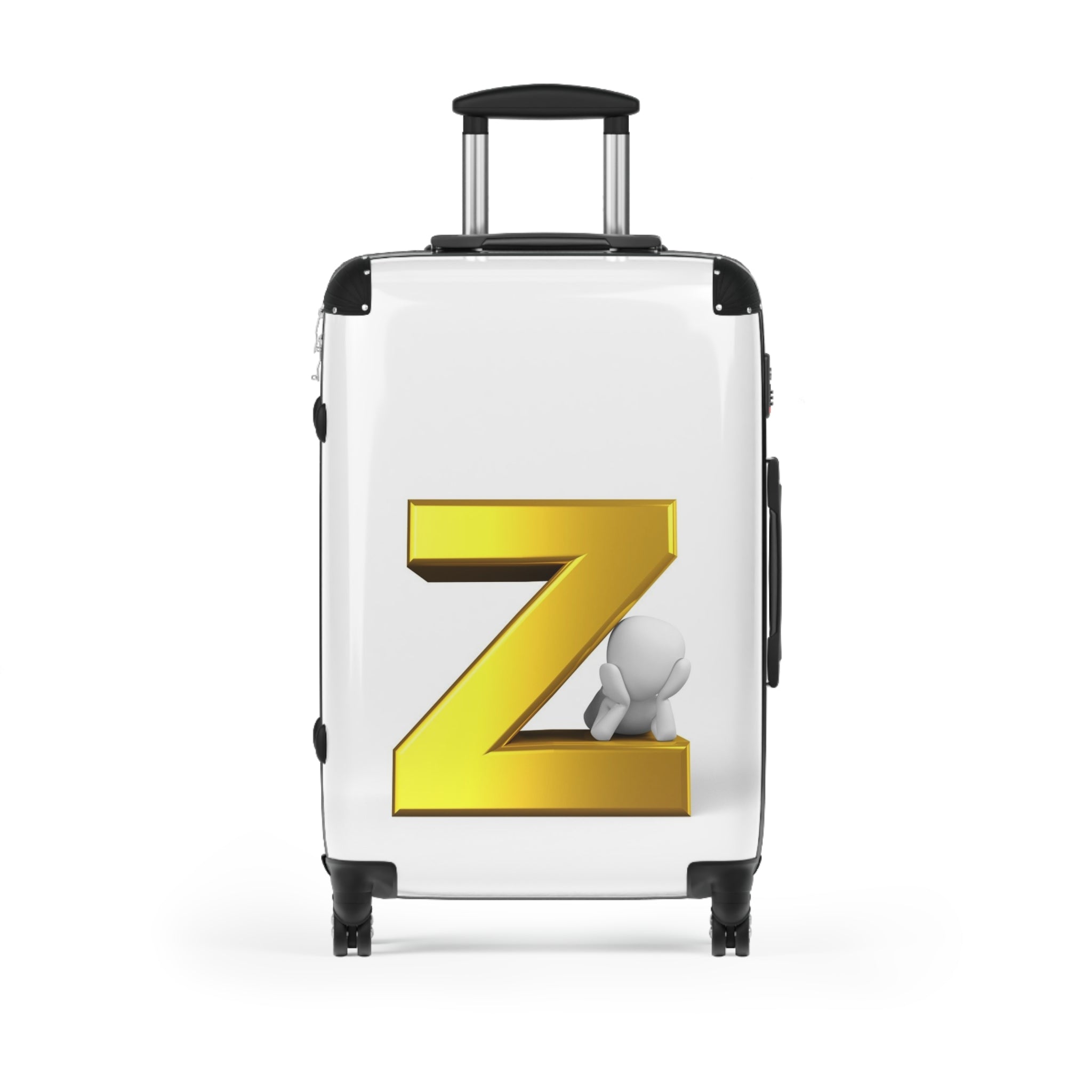 Gold Letter Z Monogram Suitcase | Personalized Luggage Initial