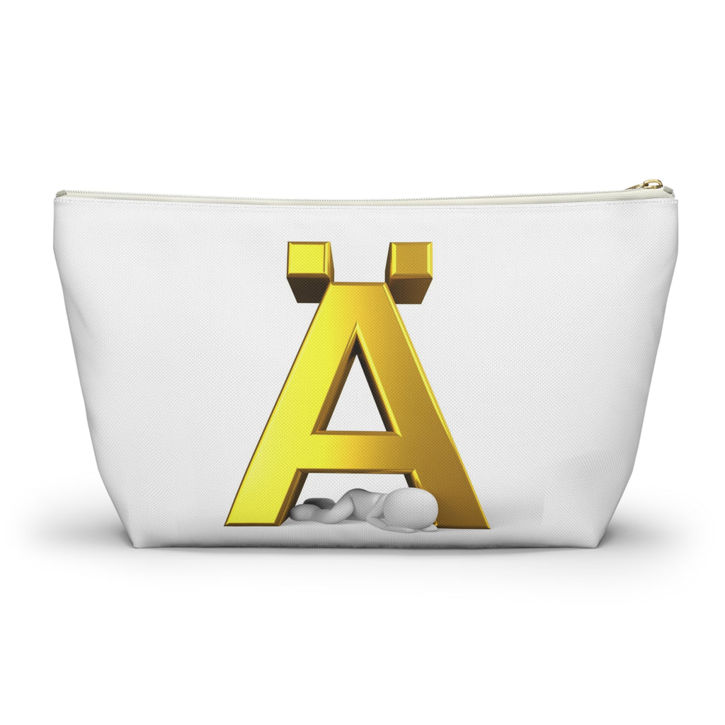 Gold Letter Ä Accessory Pouch | Monogram Initial Cosmetic Bag