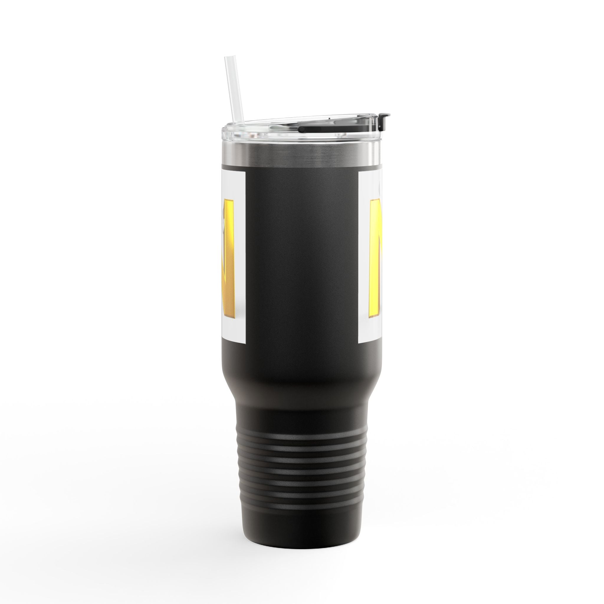Mug de voyage monogramme lettre N 3D jaune 1,2L | Tumbler isotherme