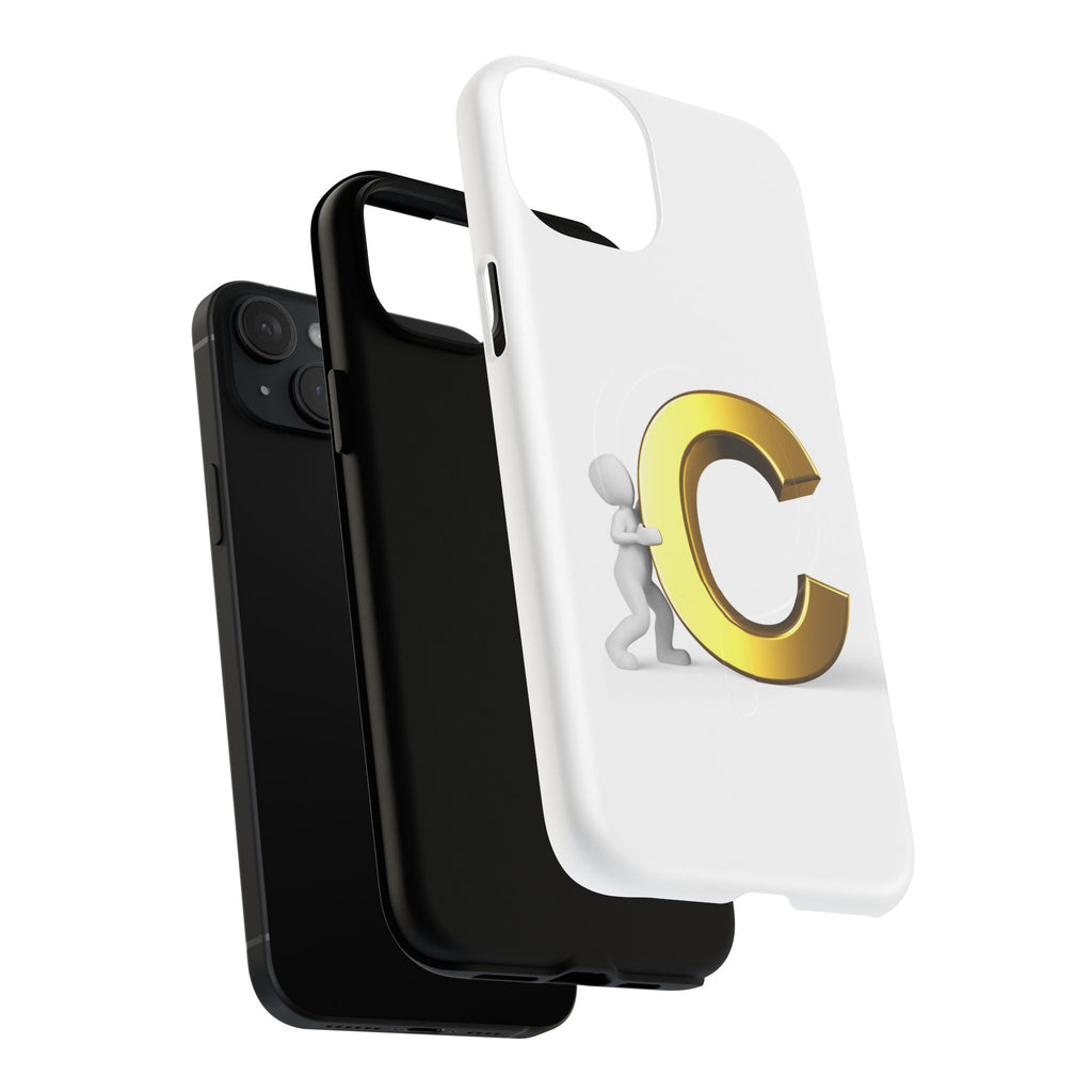Gold Letter C Monogram Phone Case | Tough Magnetic Case