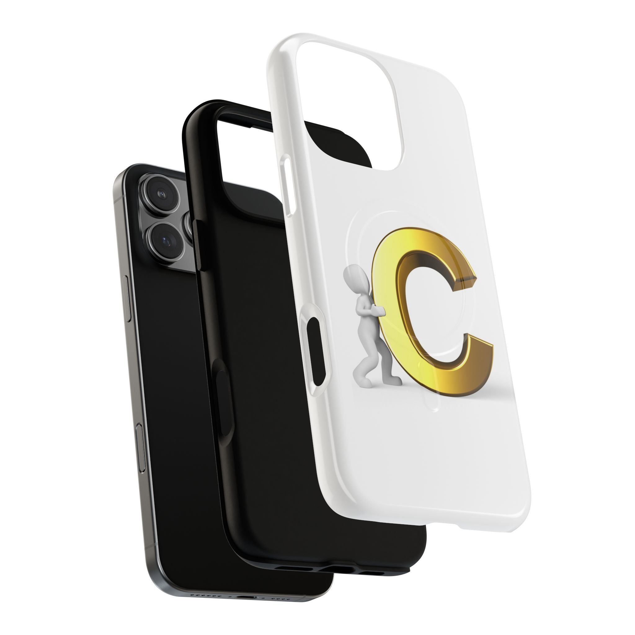 Gold Letter C Monogram Phone Case | Tough Magnetic Case