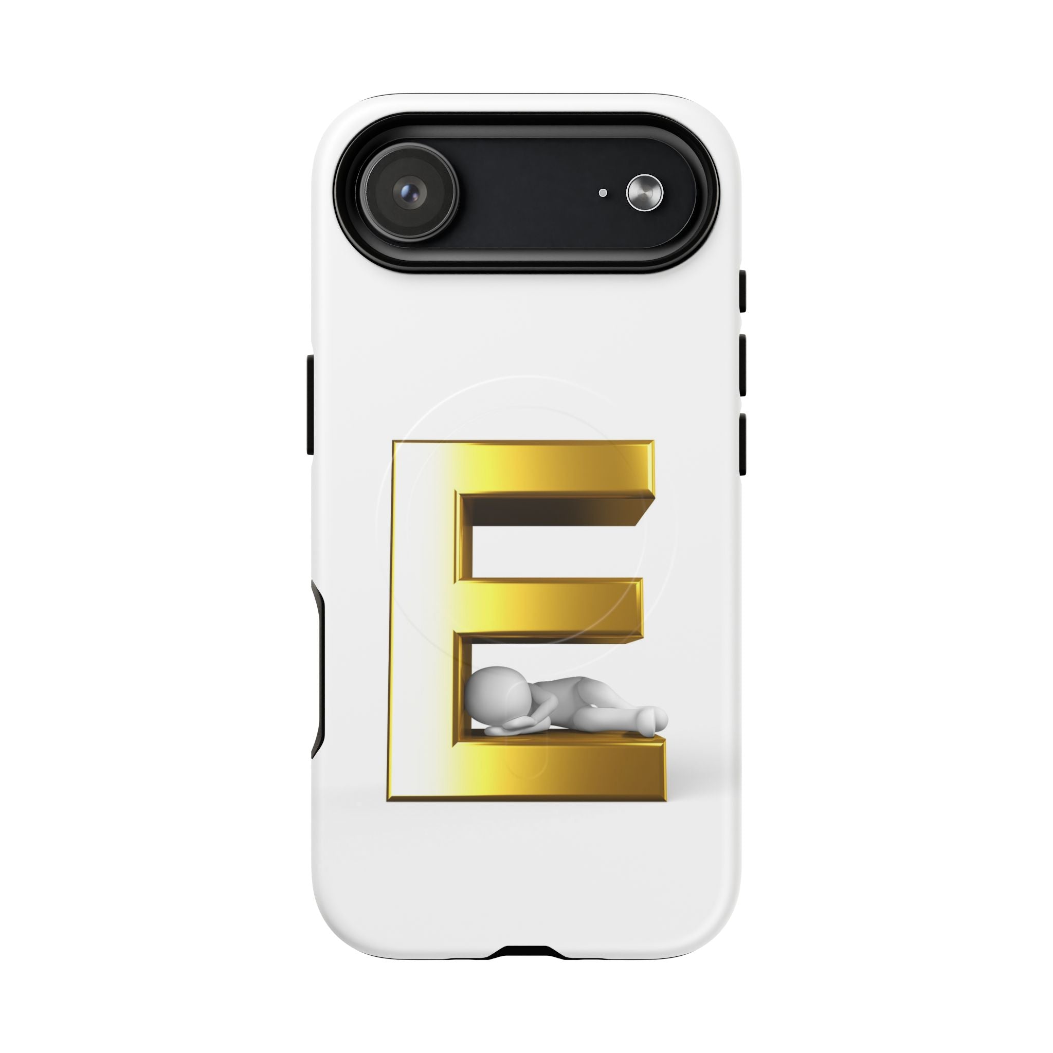 Coque de téléphone Monogramme Lettre E Dorée | Coque Magnétique Renforcée