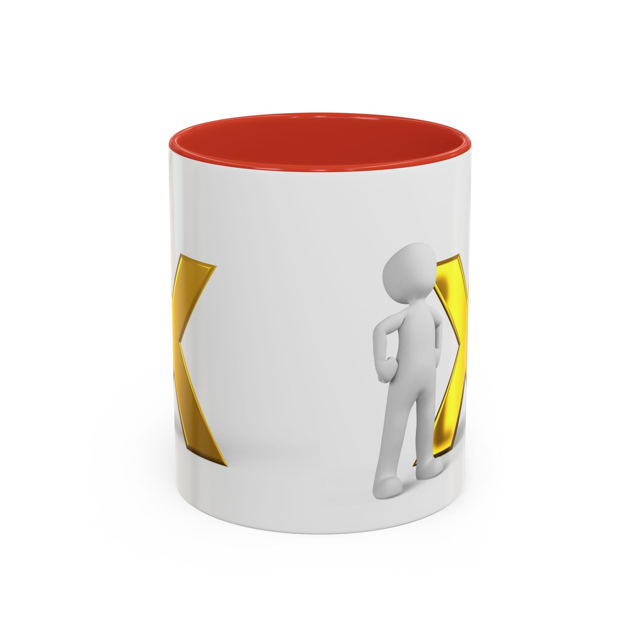 Mug 3D doré X avec motif | Tasse à café avec accent