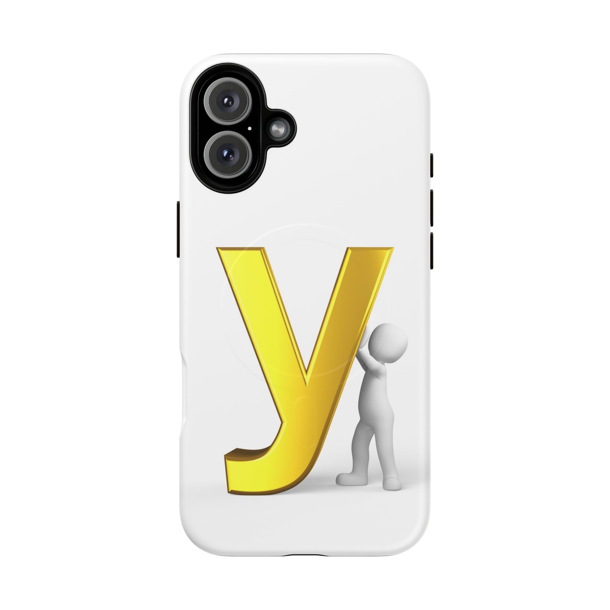 Coque de téléphone en or lettre Y | Coques magnétiques robustes