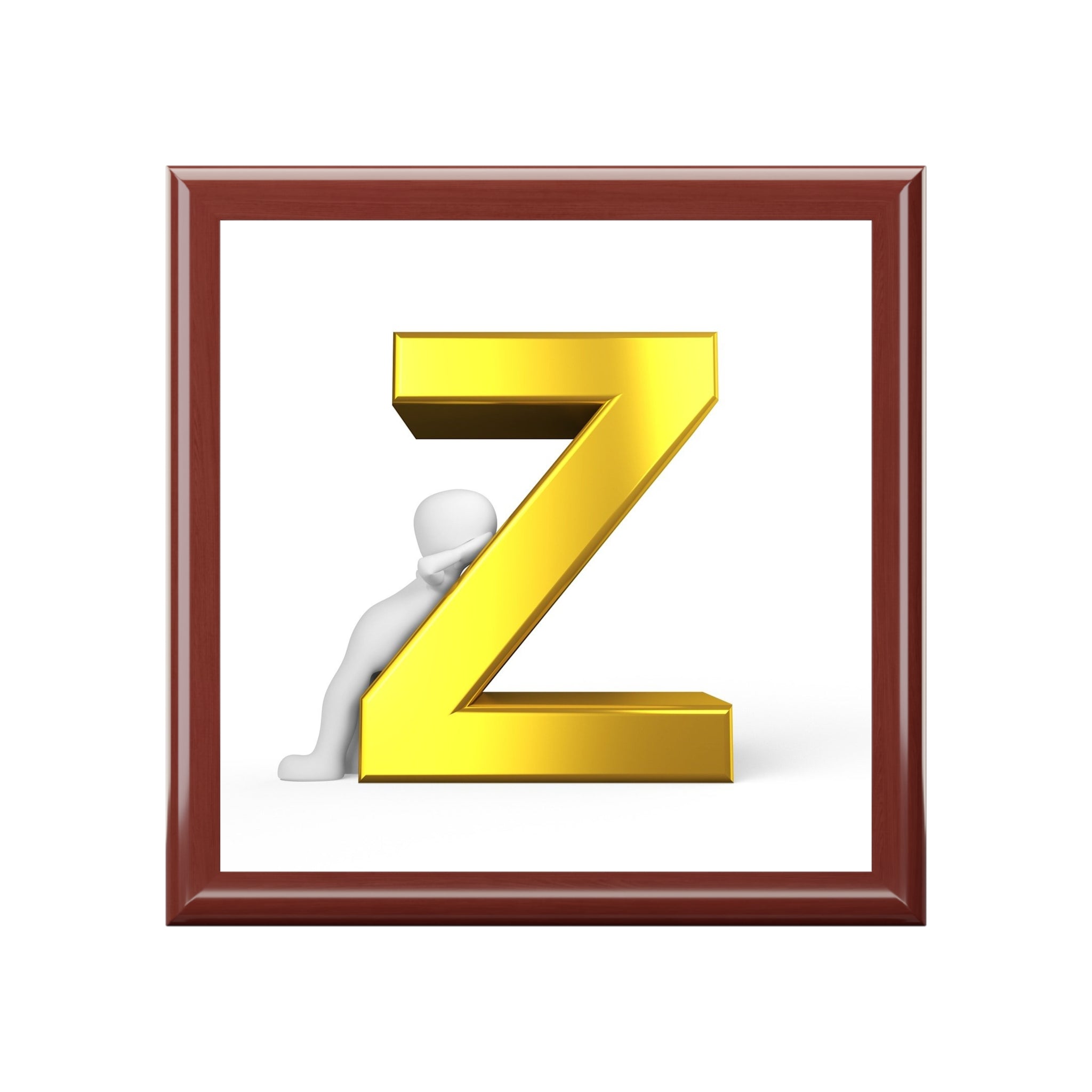 Boîte à Bijoux Monogramme Lettre Z Or | Souvenir Initial Personnalisé