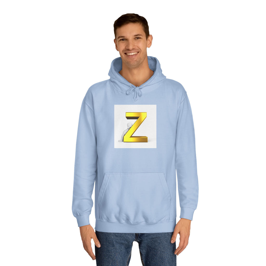 Gold 3D Letter Z Hoodie | Monogram Initial Sweatshirt