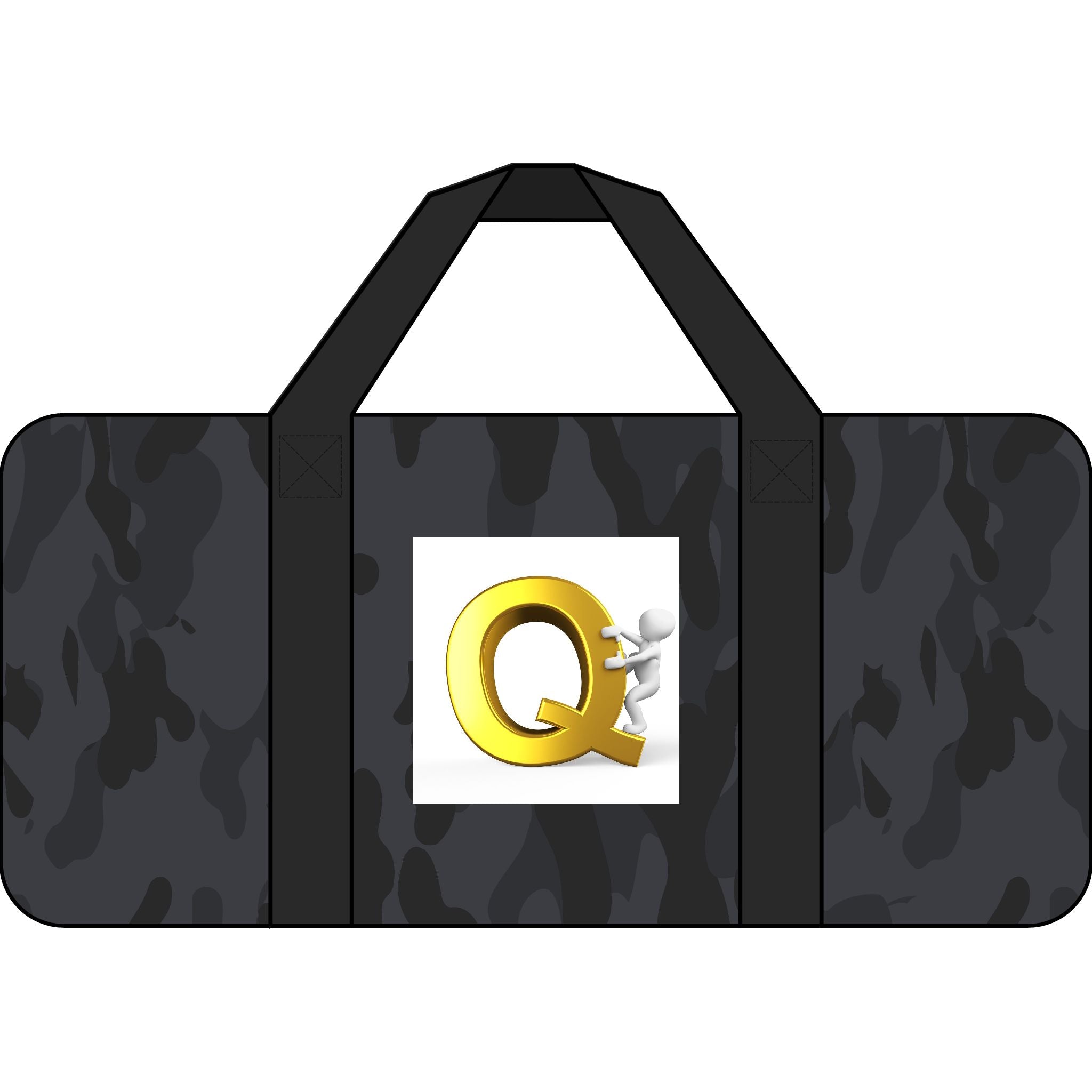 Gold Q Logo Tripper Duffel Bag | Checker Strap or Black Camo