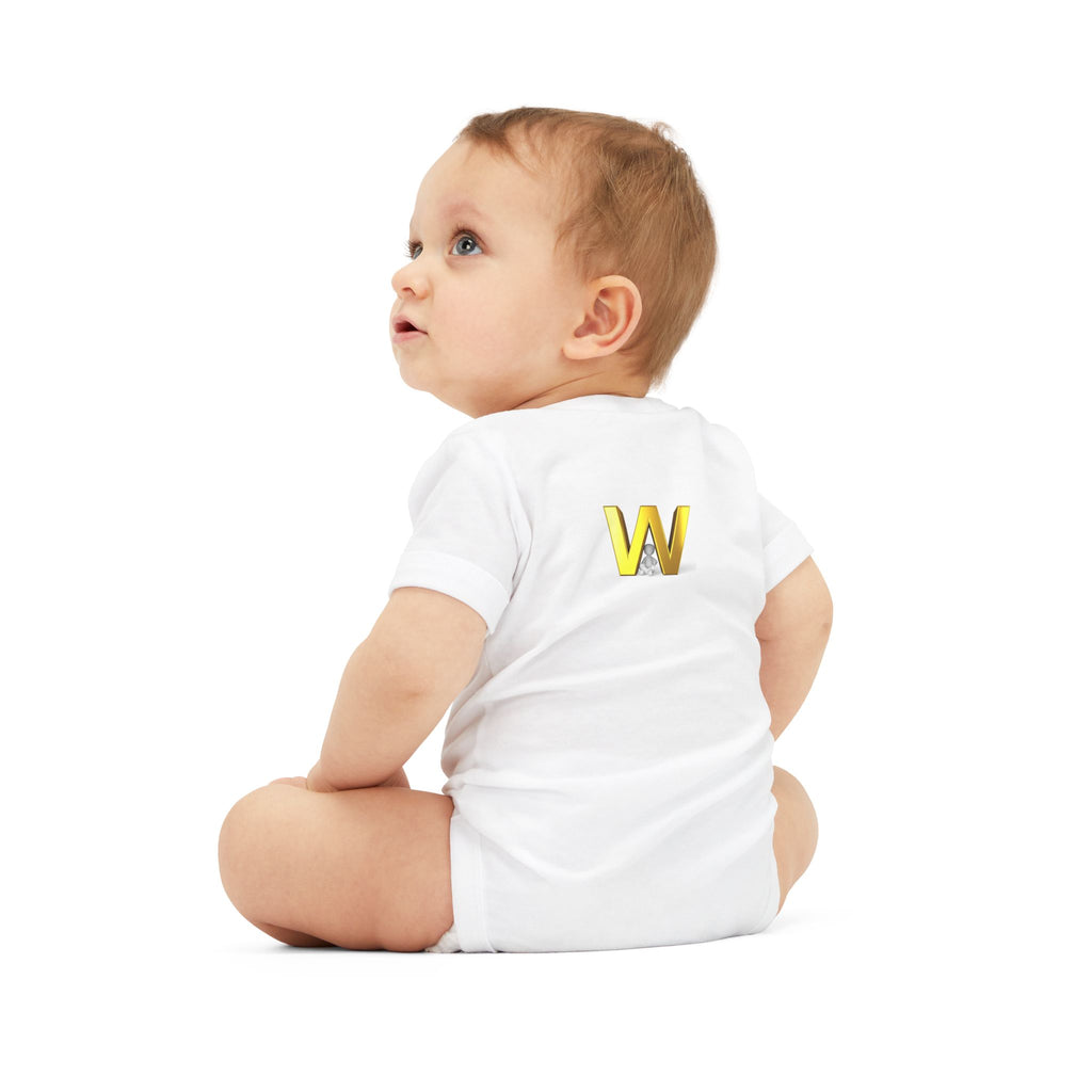 Gold Letter W Monogram Infant One Piece | Baby Bodysuit