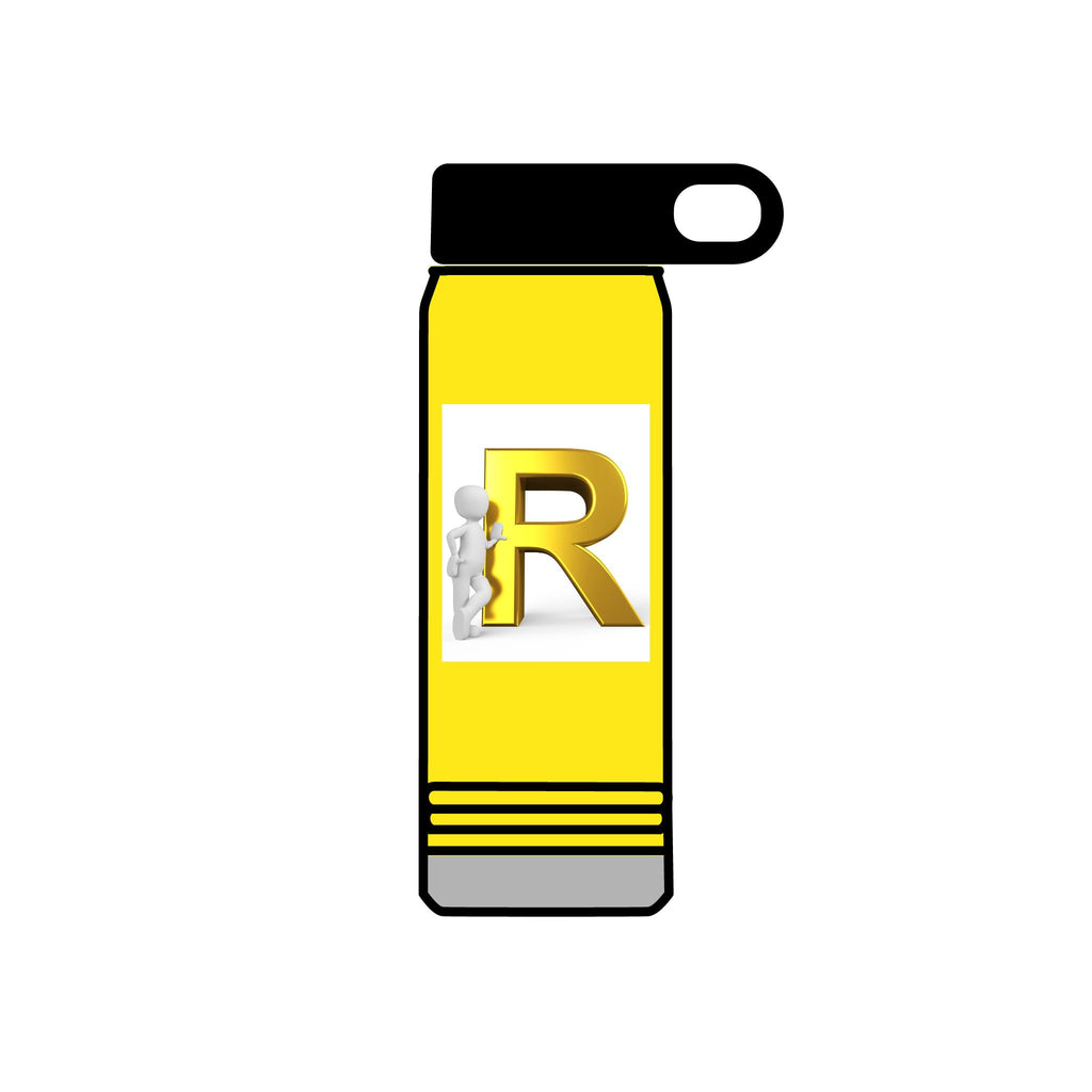Gold Letter R Monogram Water Bottle | 20oz Initial Bottle