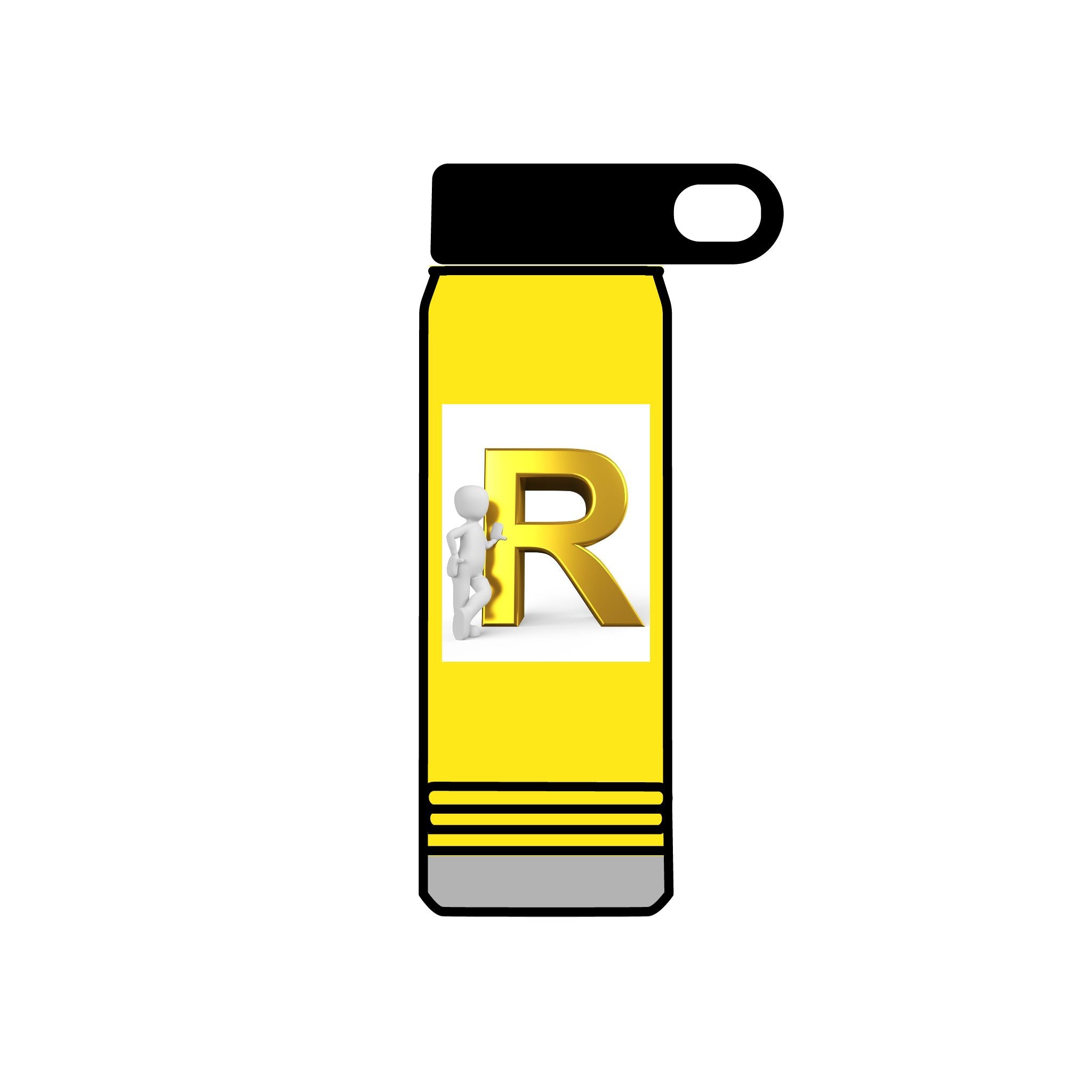 Gold Letter R Monogram Water Bottle | 20oz Initial Bottle