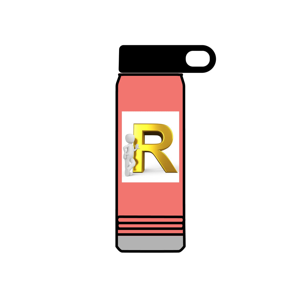 Gold Letter R Monogram Water Bottle | 20oz Initial Bottle